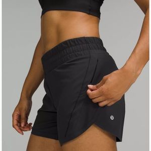 Lululemon “Track That” Mid Rise Lined Shorts